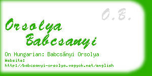 orsolya babcsanyi business card